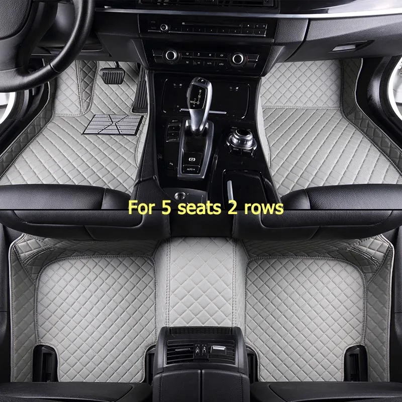 For 5 seats 2 rows KADULEE пользовательские автомобильные коврики для Mitsubishi Все модели для Outlander, pajero ASX Pajero sport lancer galant Lancer-ex grandis foot - Название цвета: For 5 seats 2 rows