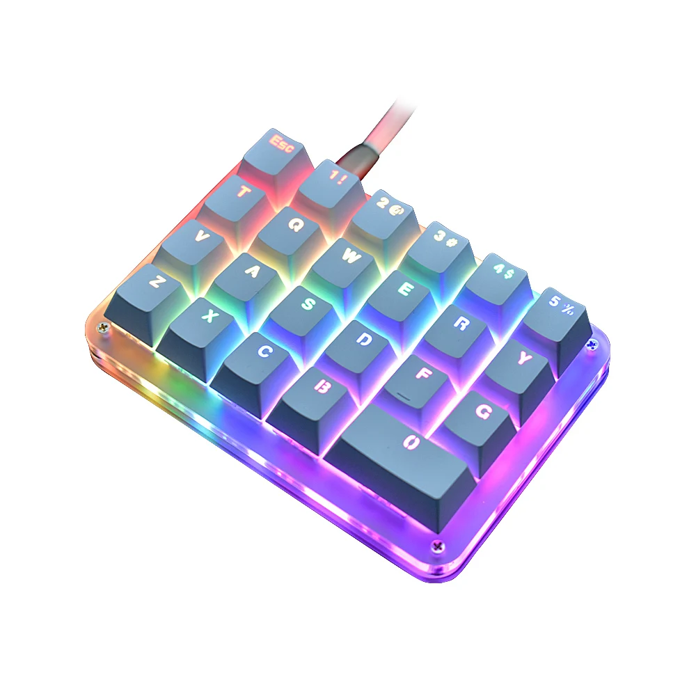 23 клавиши в одной руке механическая клавиатура для игрового рисования USB RGB