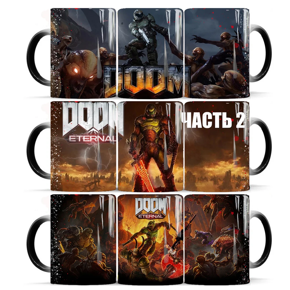 

2022 Game Doom Coffee Mugs 11oz Magic Ceramic Color Changing Tea Mug and Travel Cup Ceramic Tea Milk Cup Gift