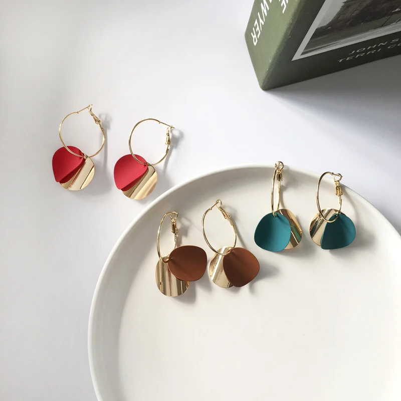 Женские серьги подвески из акрила с золотым покрытием|Серьги-подвески| |