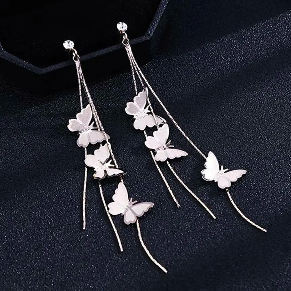 Новинка 2019 женская мода 1 пара модные насекомые бабочки длинные капли фотокольца