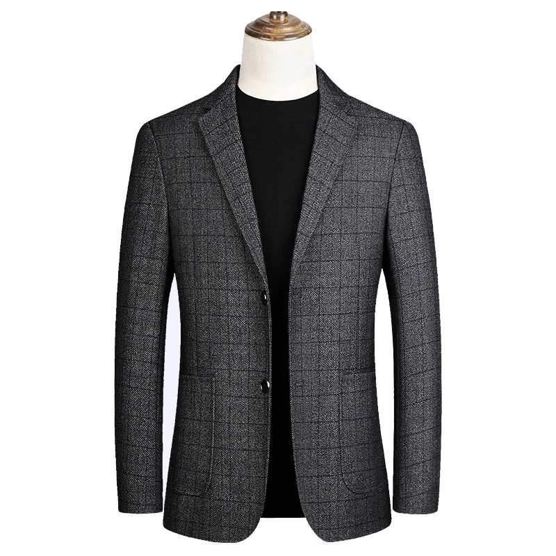 2020 новые куртки Для мужчин s блейзеры Бизнес Повседневное узкого кроя в полоску