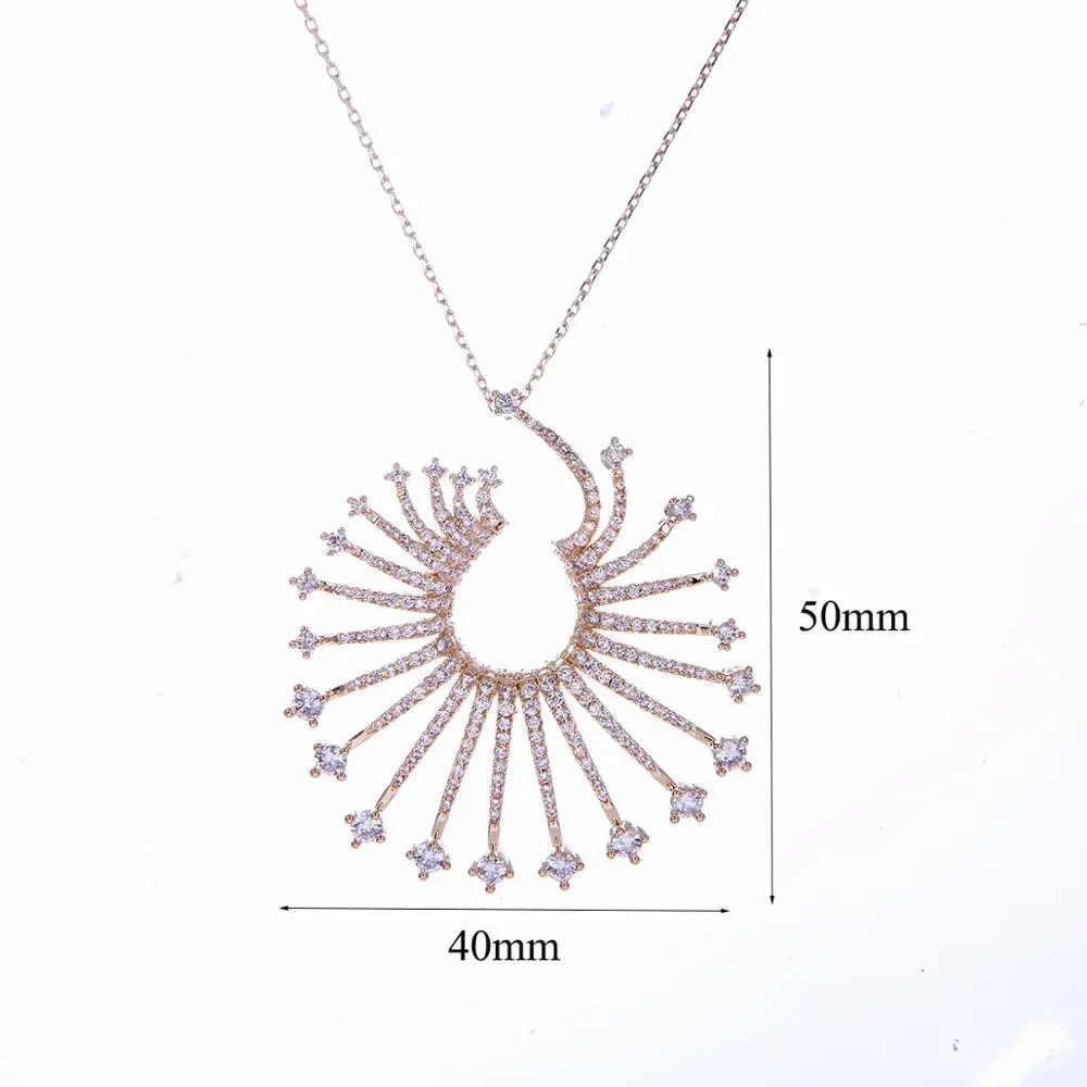 NEW Luxury Firework Pendant Lover's Cubic Zircon CZ Jewelry sets For Women Wedding Dubai Gold Bridal Sets D1425 | Украшения и
