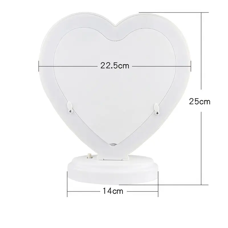 Светодиодный Сердце Форма зеркальной фоторамкой настольная лампа рамка для