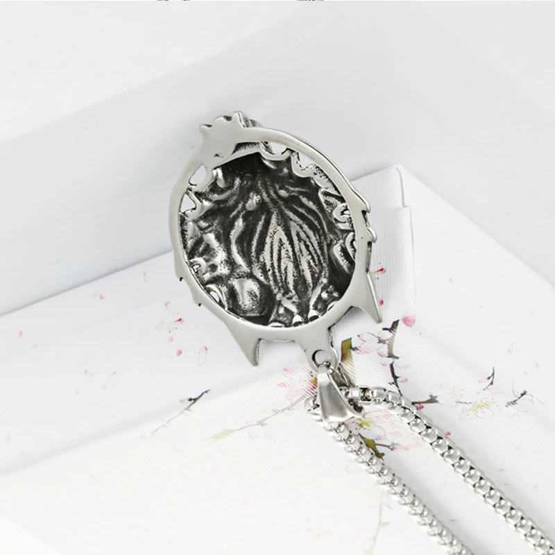 Длинное ожерелье Мужская Длинная подвеска с головой волка цепочка на шею