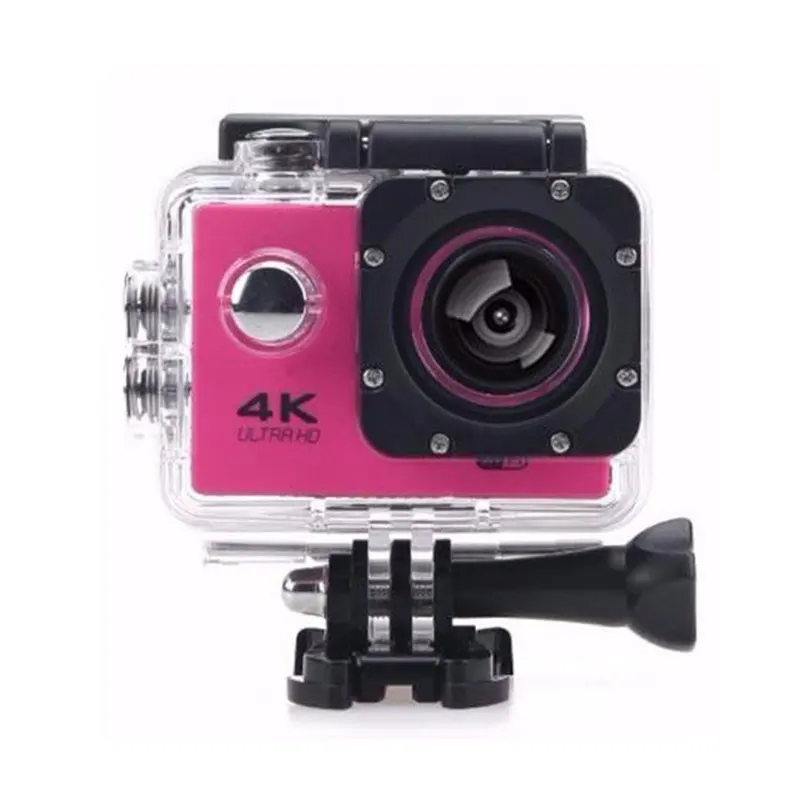 Pink В формате 4K UHD, с функцией вай фай компактная экшн-камера для Камера 16MP 170 градусов Широкий формат 2 дюймов ЖК-дисплей микро-камера для наружной съемки Водонепроницаемый DV Поддержка Скрытая TF автомобиля - Цвет: Pink