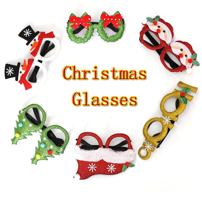 Забавные рождественские украшения для мужчин t очки женщин Косплей Рамка Санта