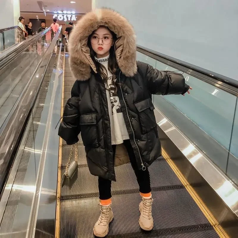 

Kids Winter Duck Down Jacket 10 Year Old Girl Clothes Children Clothing Women Baby Girl Clothes Faux Fur Collar Coat Outerwear