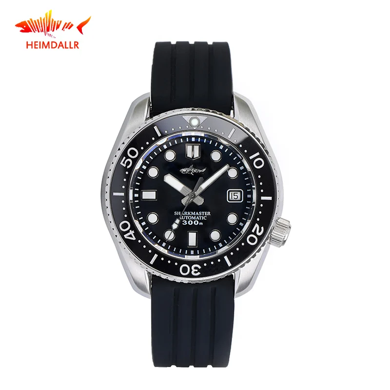 Мужские часы для дайвинга HEIMDALLR сапфировые с черным циферблатом 44 мм