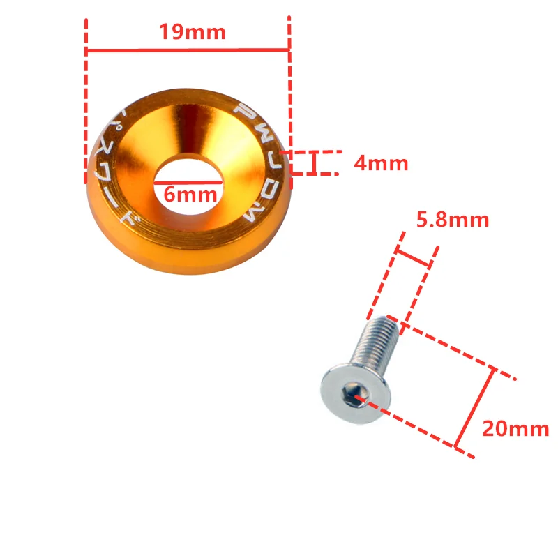 10 шт. M6 автомобильные модифицированные шестигранные крепежные детали винтовая