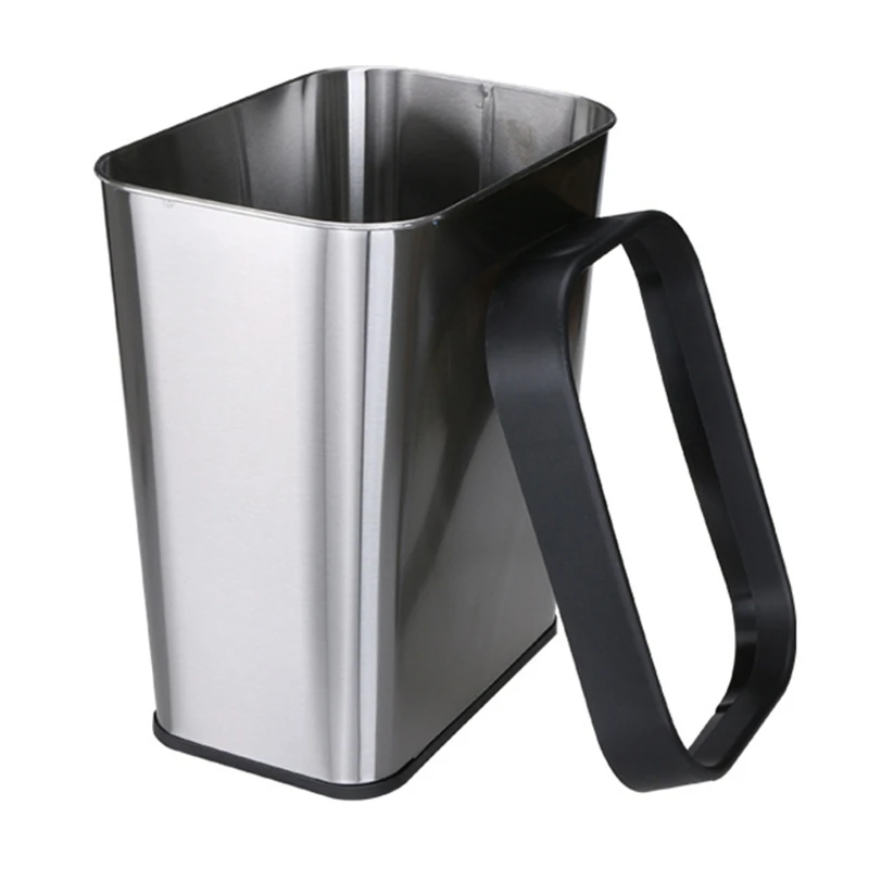 

D0AC Stainless Steel Trash Can 12L Large Kitchen Garbage Bin Rubbish Waste Container Bathroom Kitchen Office Decor