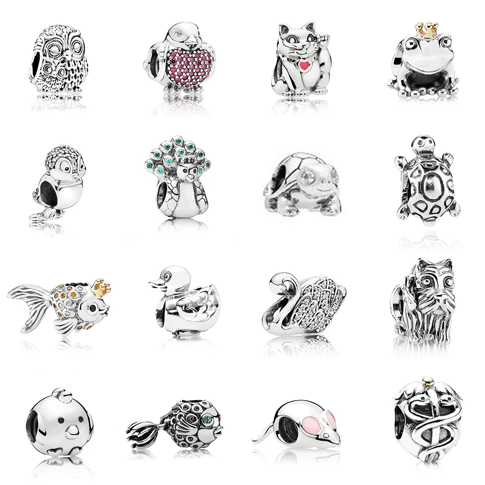 

Fashion New 100% 925 Sterling Silver Owl Fish Frog And Other Animal Collection Charm Stringing Diy Bracelet Jewelry Gift