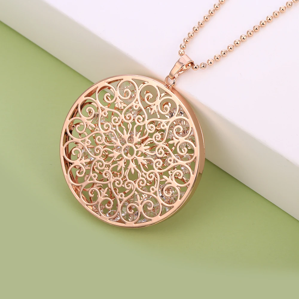 Женское длинное ожерелье с круглым кулоном серебристая цепочка геометрическим