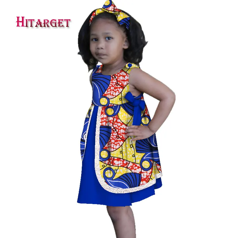 Детские платья в африканском стиле для девочек длинная юбка без рукавов с бантом