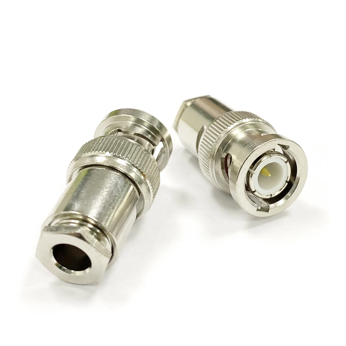 

1pc BNC Male Plug RF Coax Connector Clamp for RG58 RG142 LMR195 Cable Straight Nickelplated NEW
