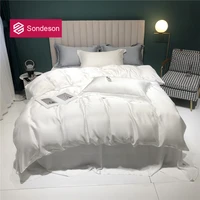sondeson luxury 100 silk white bedding set silk healthy skin duvet cover set flat sheet or fitted sheet pillowcase for adult