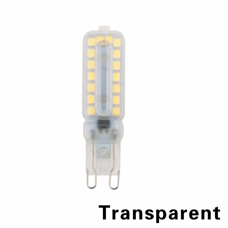 Transparent Мини G9 светодиодный светильник переменного тока 220V лампы SMD 2835 Точечный светильник для хрустальная люстра заменить 30 Вт, 40 Вт, 50 Вт, ручная сборка галогенная лампа 360 градусов светильник Инж - Испускаемый цвет: Transparent