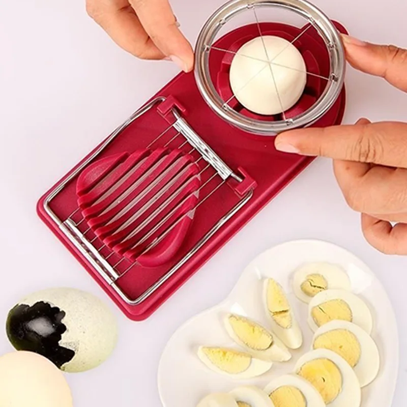 

Multifunction Egg Slicers 2 In 1 Section Cutter Divider Egg Splitter Device Creative Jajko Narzędzia яйцерезка Kitchen Egg Tools