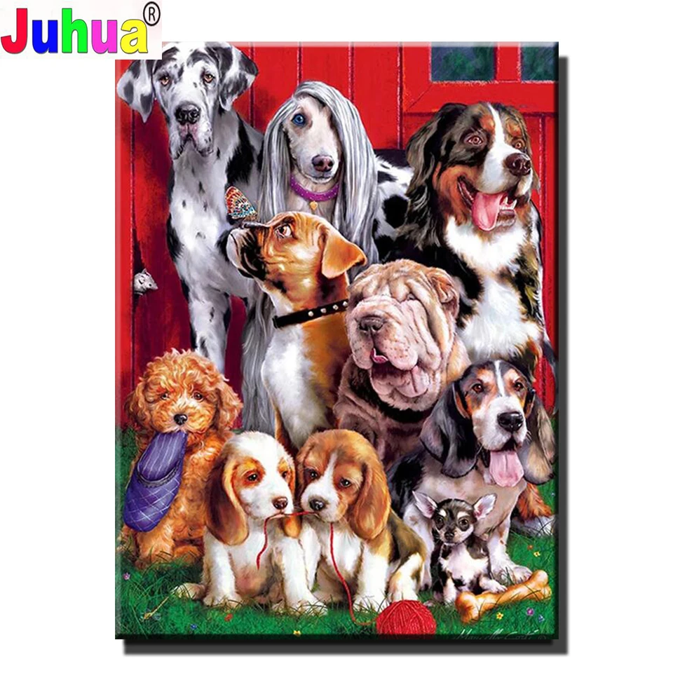 

Diy 5d Diamond Painting "Saint Bernard Dog" Cross Stitch Square Round Diamond Embroidery Handwork Rhinestone Animal Family Art