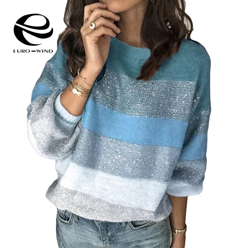 Свободный Повседневный вязаный женский свитер размера плюс осень 2019 Женский