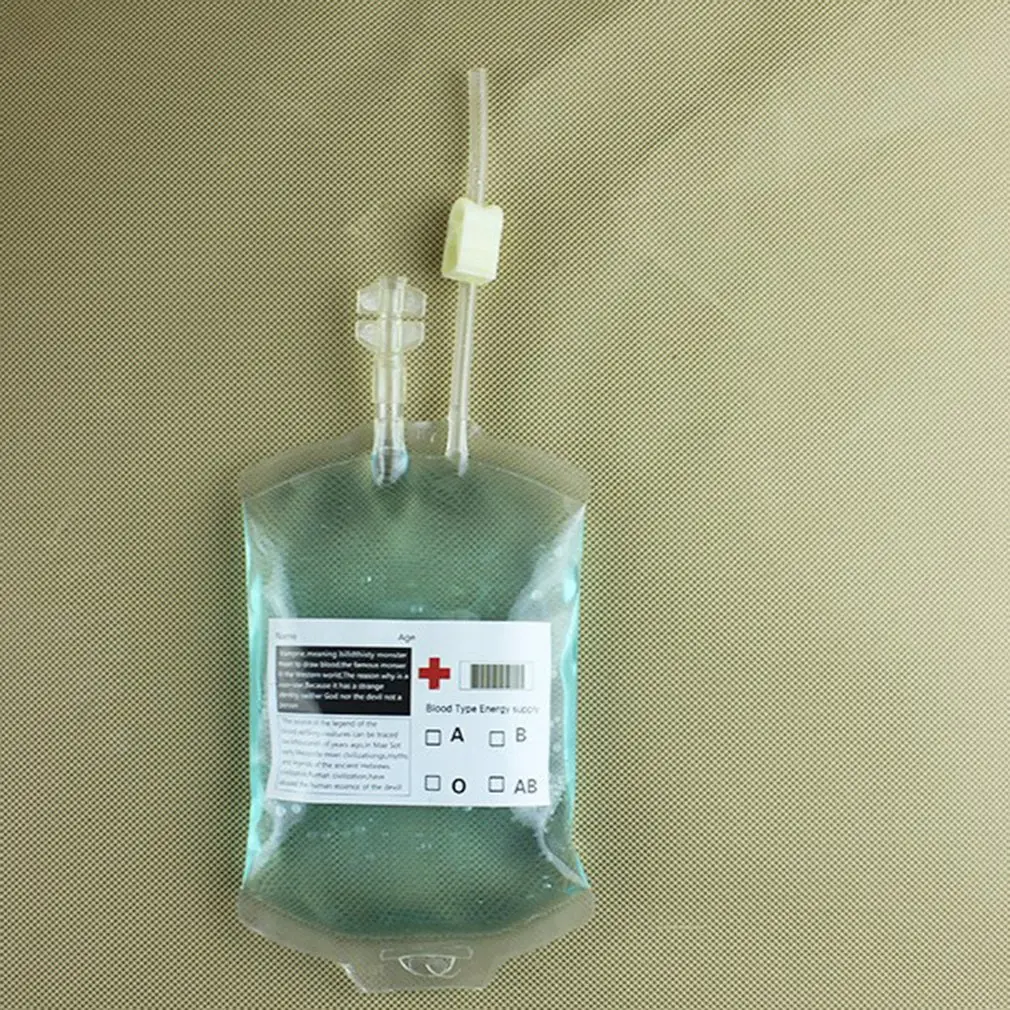 

Safe Pvc Material Reusable Blood Drink Bag Transparent Halloween Vampire Pouch Props