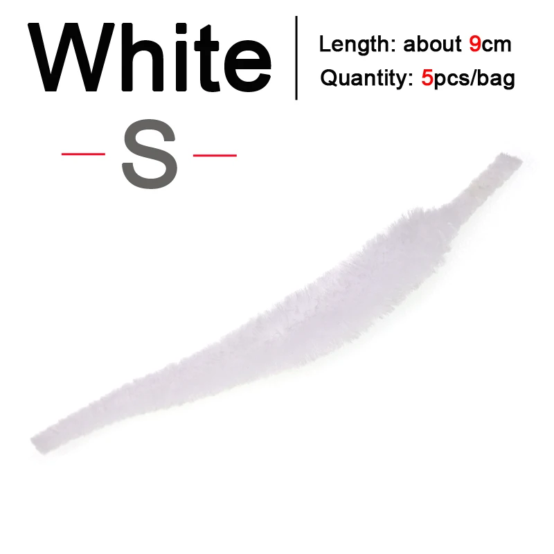 S 5PCS White ICERIO 5 шт./упак., Мангум, хвосты дракона, мускусные приманки из соленой воды - Цвет: S 5PCS White