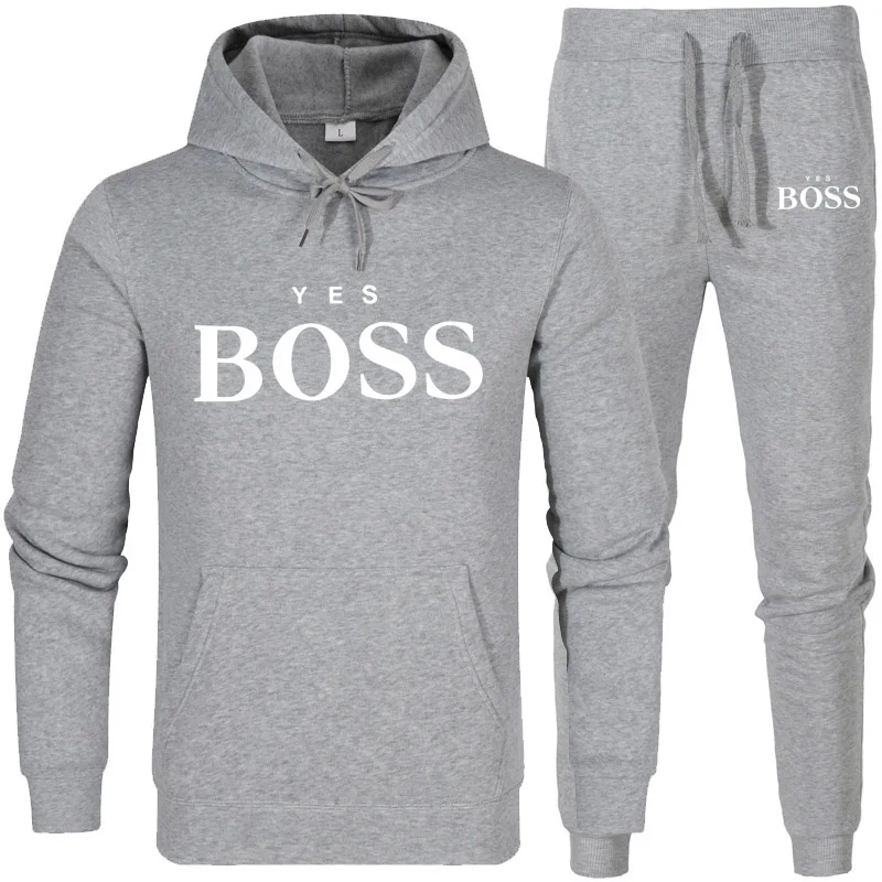 

Tracksuit Women 2 Piece YES BOSS Set Clothing Casual Long Sleeve Hoodies Sports Tops Pants Tracksuit Sweat Suit Jogging