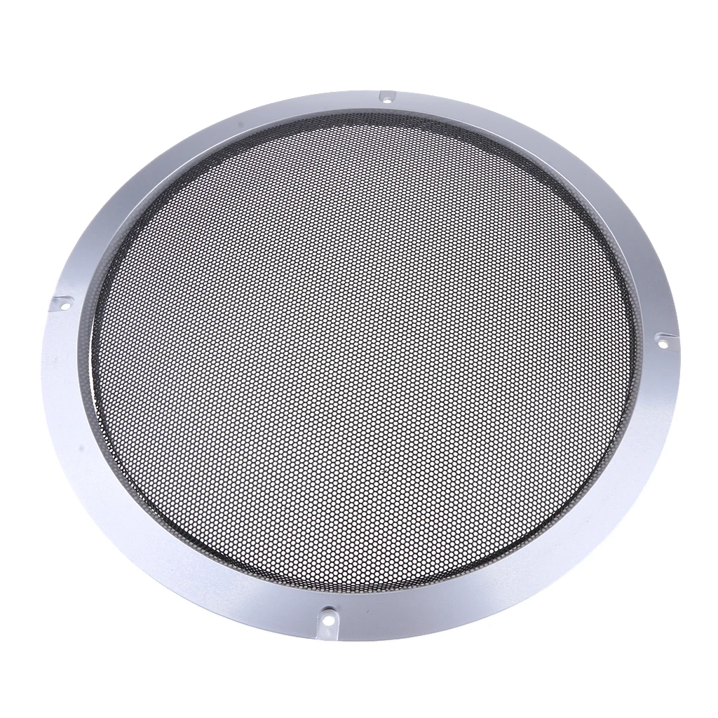 

Universal Car Home 10inch Metal Subwoofer Speaker Grille Cover Case Silver