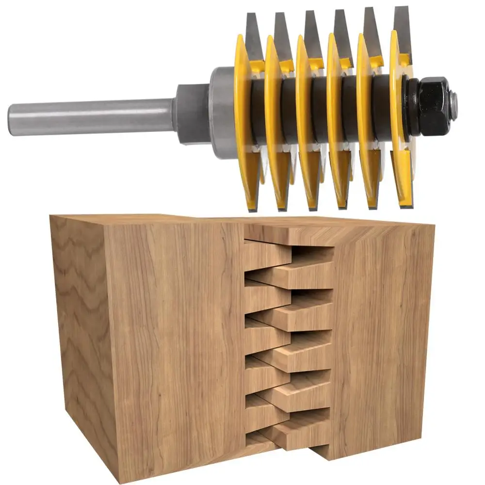 

8mm/12mm Woodworking Bit Industrial Grade for Wood Tool Shank Brand New Adjustable Finger Joint Router Bit Tenon Cutter