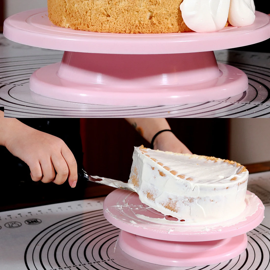 Новая пластиковая тарелка для торта вращающаяся Нескользящая круглая подставка