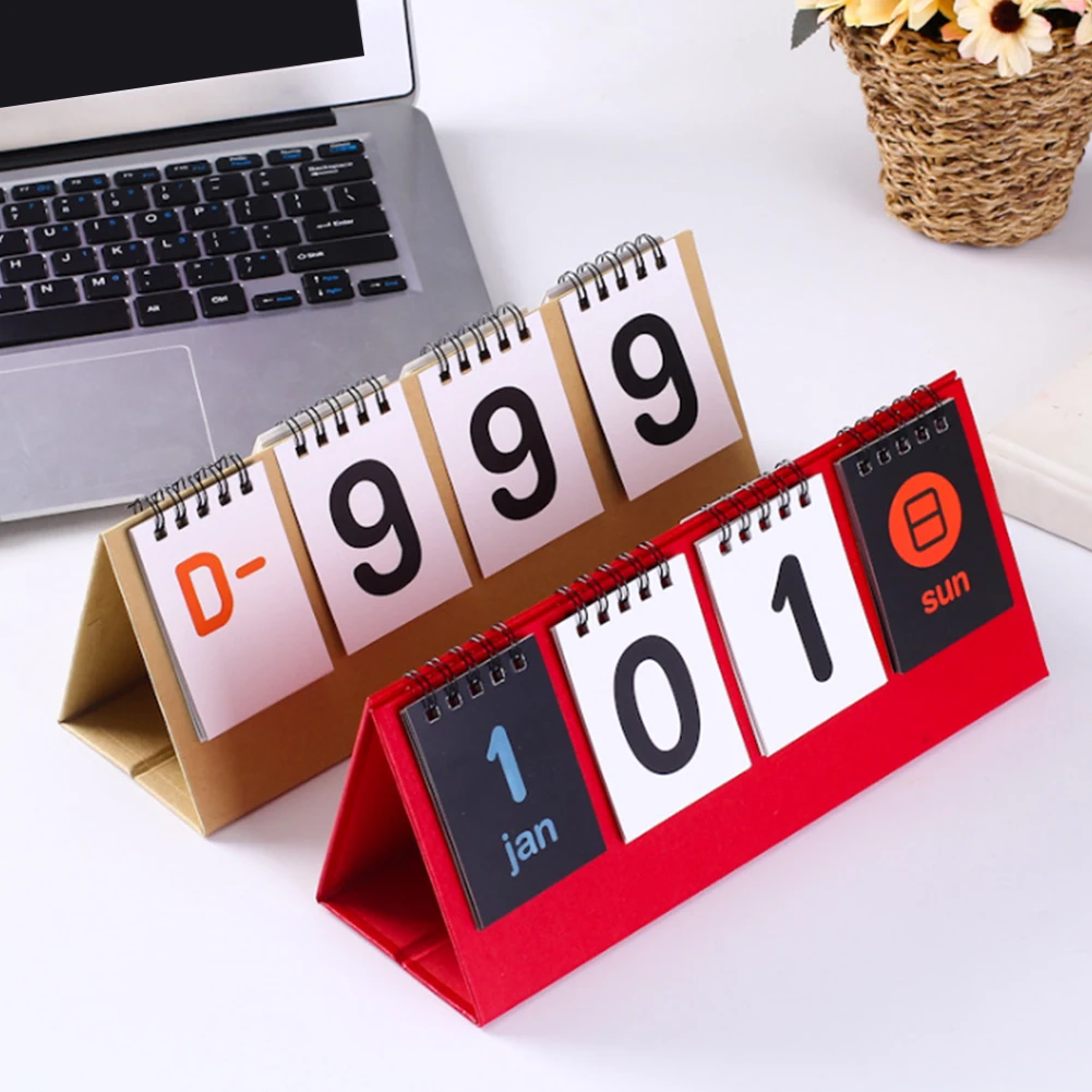 

2020 Standing School Daily Schedule Perpetual Flip Vintage Countdown Home Office Stationery Students Desk Calendar DIY