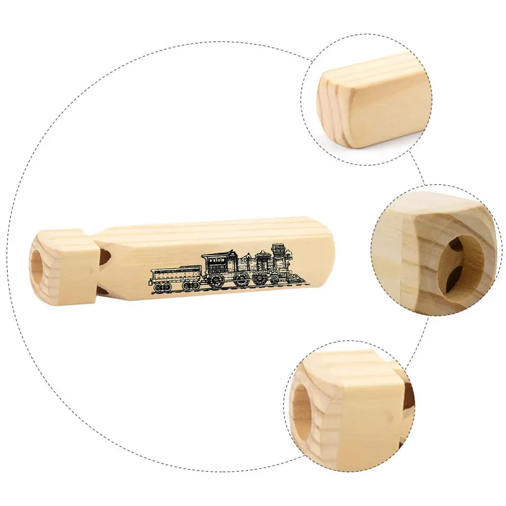 

1pc Wood Train Whistle Wooden Whistle with Train Pattern Party Favor for Kids