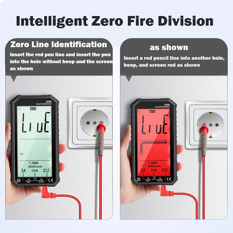 

Professional Digital Multimeter Transistor Testers 6000 Counts RMS Electrical Capacitance Meter Temp Resistance Electric Tools