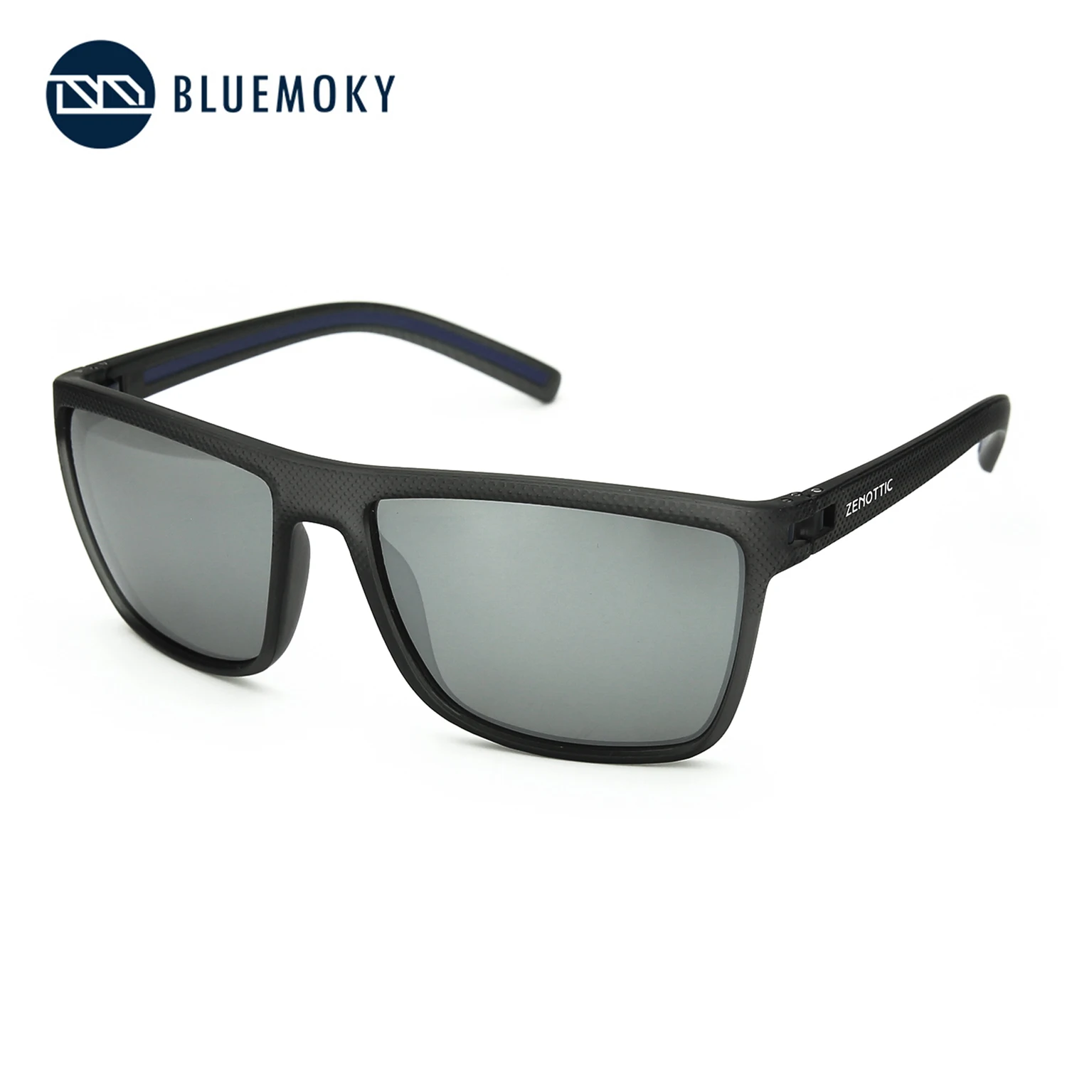 Мужские солнцезащитные очки BLUEMOKY, высокое качество,, поляризационные, Ретро стиль, TR90, большие, квадратные, негабаритные, солнцезащитные очки, большие, крутые, UV400, BT6204 - Цвет линз: GREY