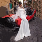 Простое Элегантное свадебное платье-русалка, кружевная накидка, сексуальное женское атласное платье на заказ