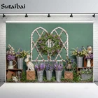 Фон для студийной фотосъемки с изображением сада, цветов, кролика, свадьбы