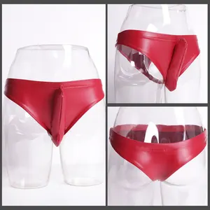 MEISE сексуальные мужские трусы из искусственной кожи, U-образные выпуклые трусы, нижнее белье, стринги, гей-стринги, латекс, мини-фетиш, Фетиш-Фетиш