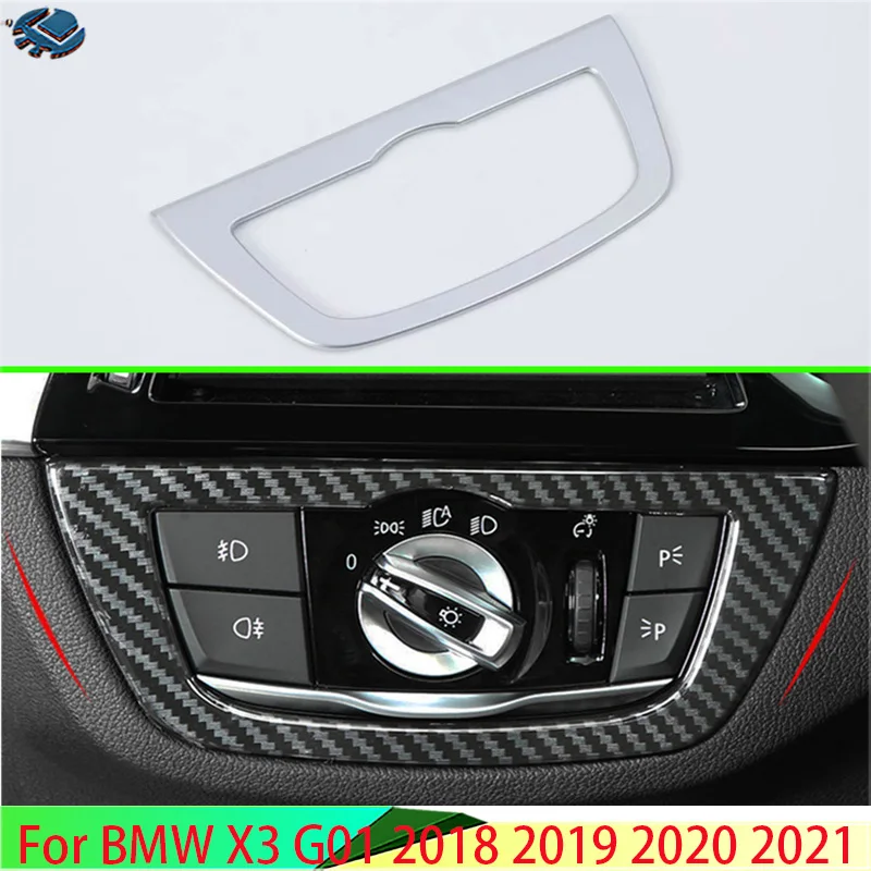 

For BMW X3 G01 2018 2019 2020 2021 2022 Car Accessories ABS Chrome Head Light Switch Button Control Panel Cover Trim Bezel
