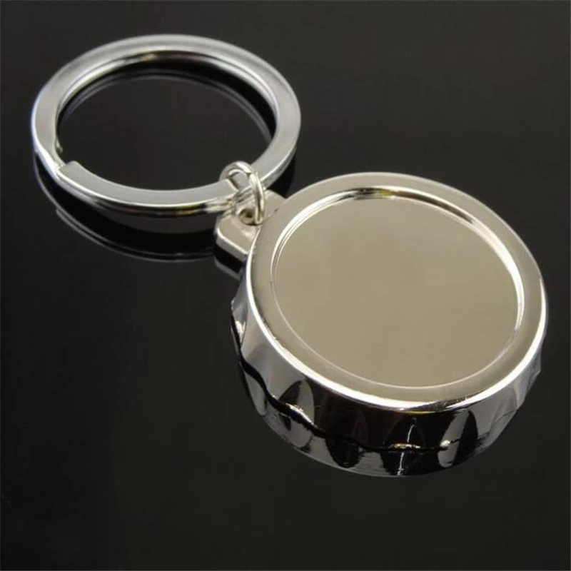 Металлический автомобильный брелок круглый креативный открывалка для пивных