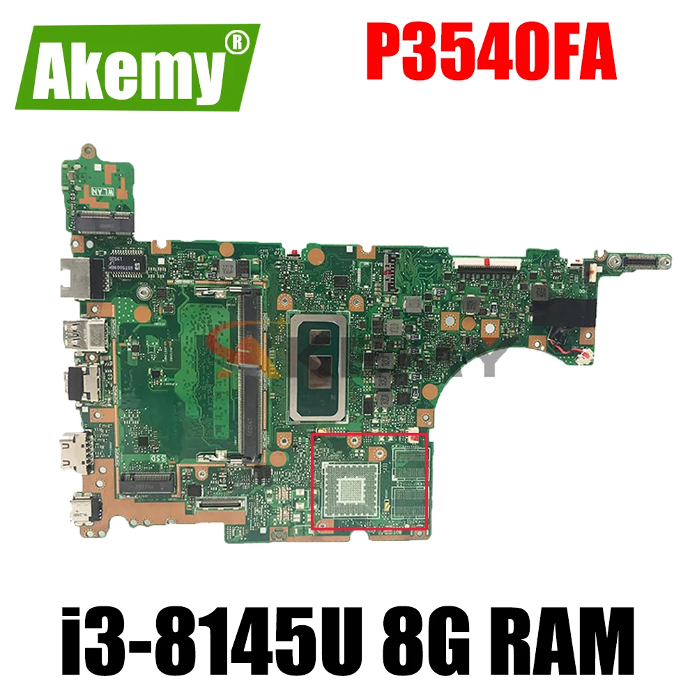 

Материнская плата для ноутбука P3540FA, оригинальная Стандартная плата для ноутбука P3540F, P3540FA, P3540FB, P3548F с процессором I3-8145U, 8 ГБ ОЗУ