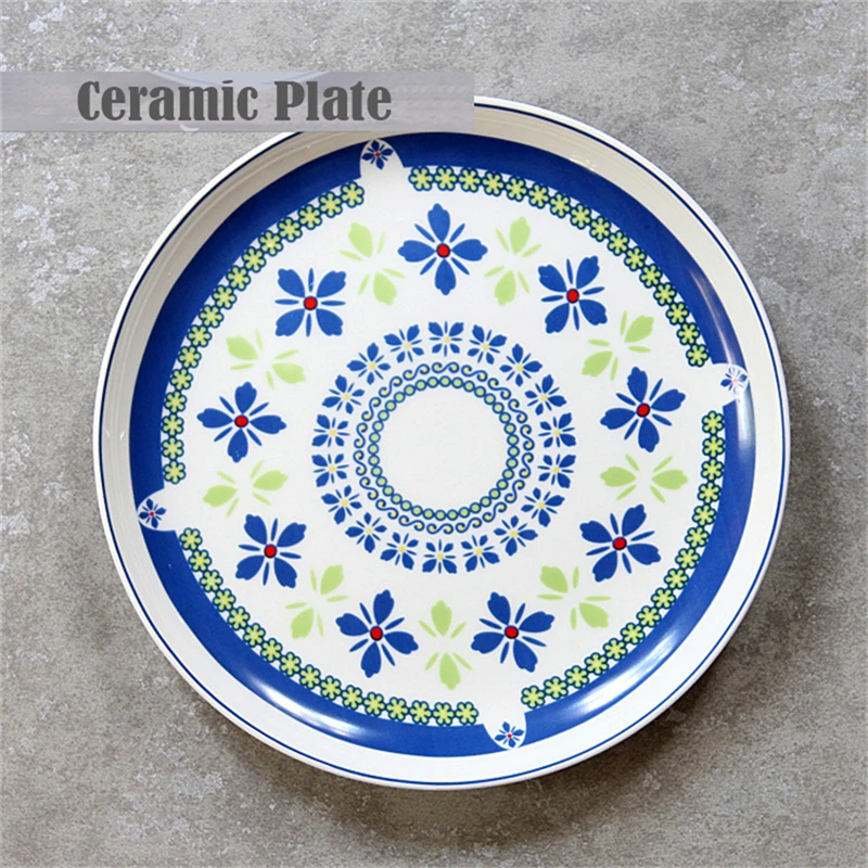 Керамическая тарелка 8 дюймов круглая креативная в этническом стиле бытовая