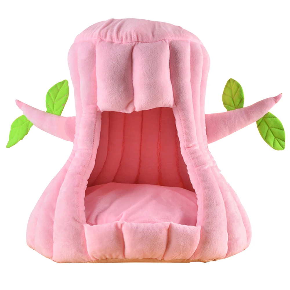 Cat Warm Cave Lovely Tree Design Puppy Winter Bed House Kennel Fleece Soft Nest For Small Medium Dog for Cats | Дом и сад