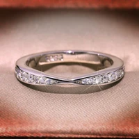 luxury womens small zircon ring fashion silver wedding jewelry flawless love engagement ring wedding rings for couples