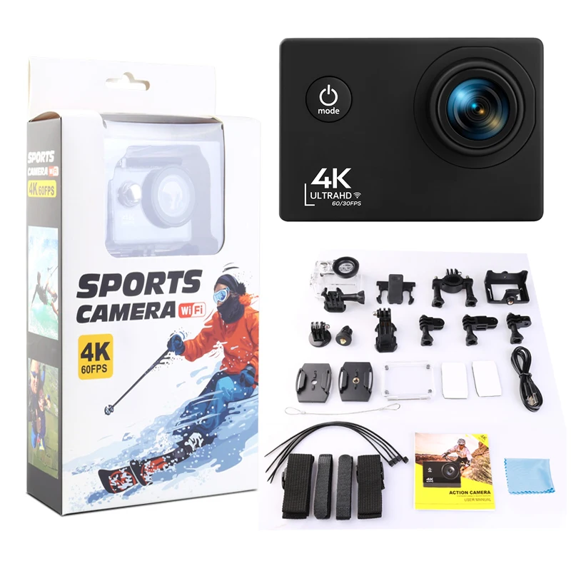 Купить Экшн-камера Go Pro Водонепроницаемая с поддержкой Wi-Fi, Ultra HD, 4K, 60 кадров в секунду, 2,0 дюймовый IPS-экран, 24 МП, 30 м