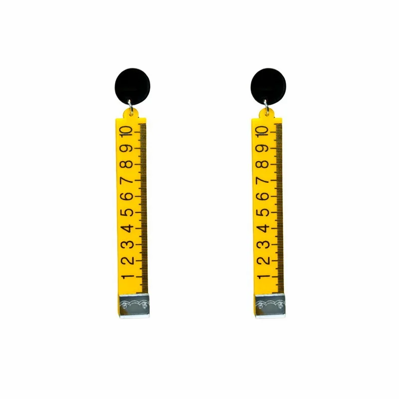 

You Can Customize Any Color and Content New Printing Acrylic Jewelry Cute Ruler Drop Earrings for Women Trendy Accessories