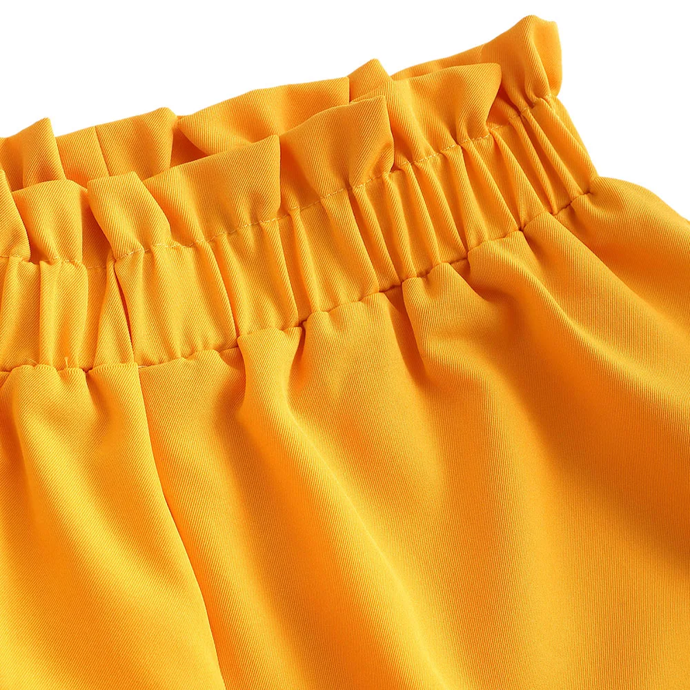 ZAFUL топ с открытыми плечами рисунком ананаса и шорты короткими рукавами женский