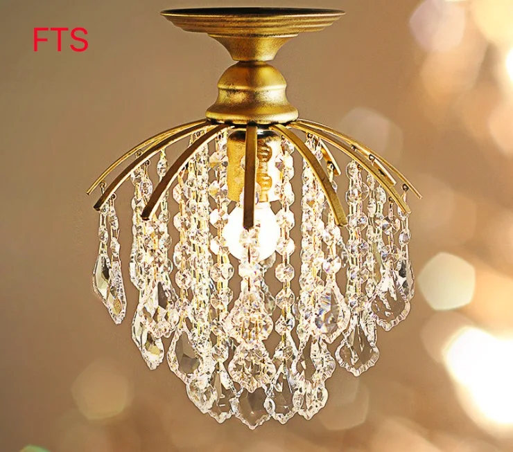 Light luxury crystal chandelier American small chandelier porch light aisle light corridor light restaurant chandelier