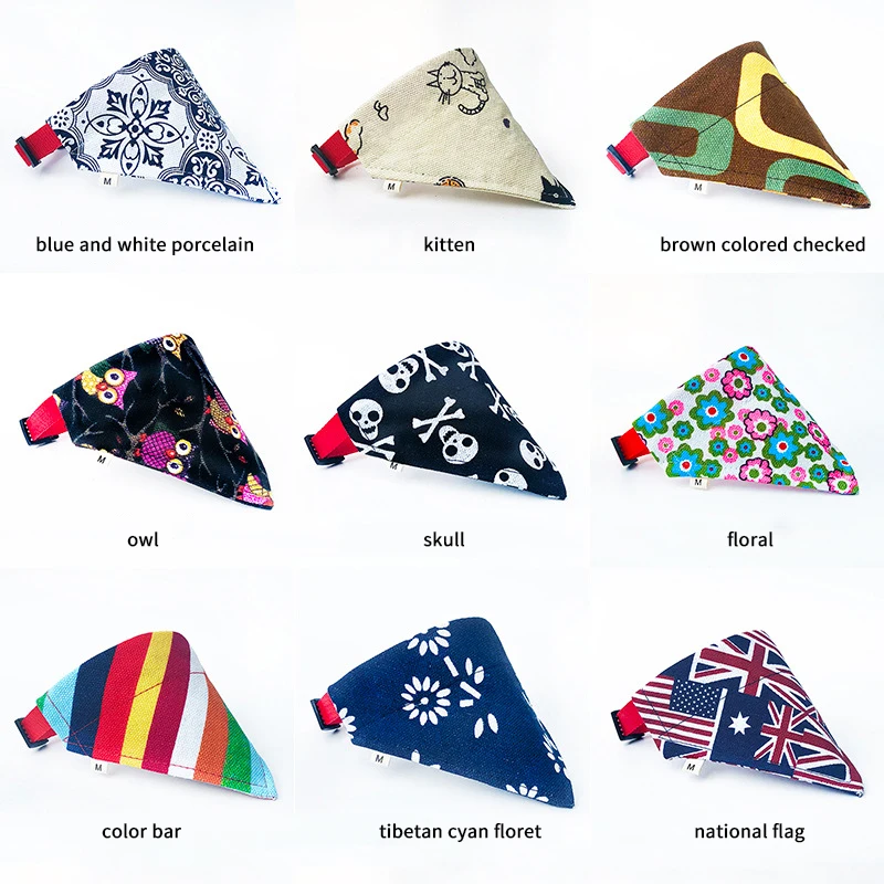 15 видов цветов нагрудники для собак шарф ошейник регулируемый шейный платок