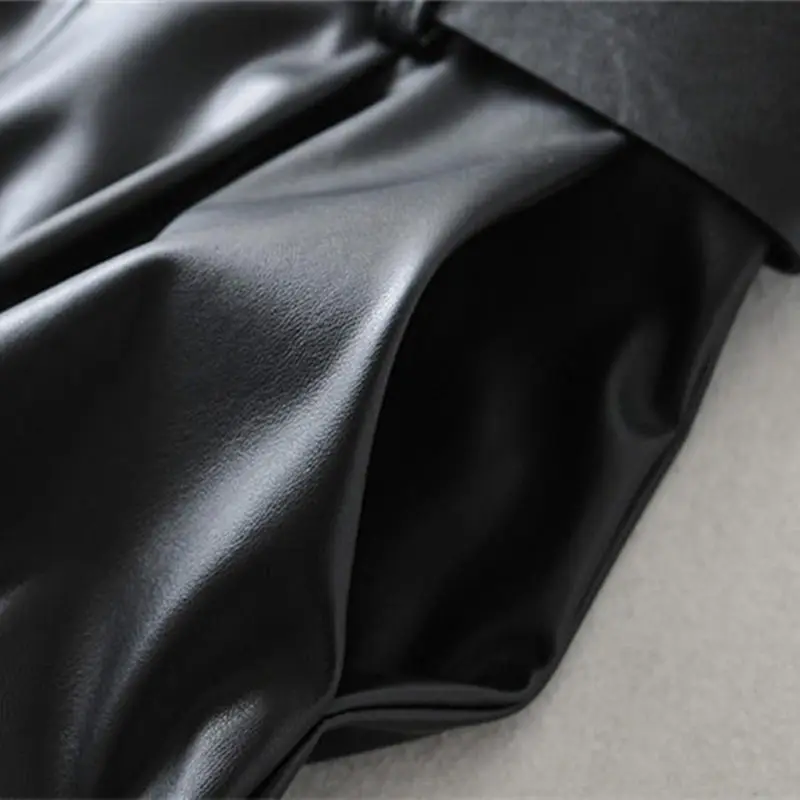 

New Spring Autumn PU Leather Pants Women Clothing Mujer Pantalones Faux Leather Pants Female Casual Trousers Woman Pants Q2863