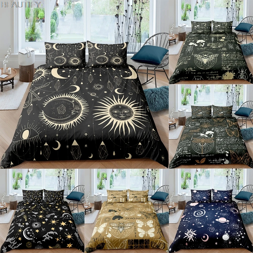 

2021 Starry Sky Blackboard Bedding Set Queen 3D Cute Printed Duvet Cover Bedclothes 2/3pcs Home Textiles High Quality Bedspread